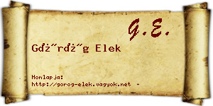 Görög Elek névjegykártya